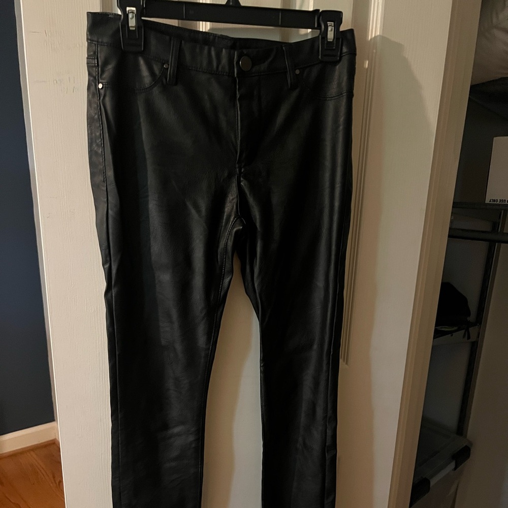 BLANKNYC Jet Black Leather Trousers